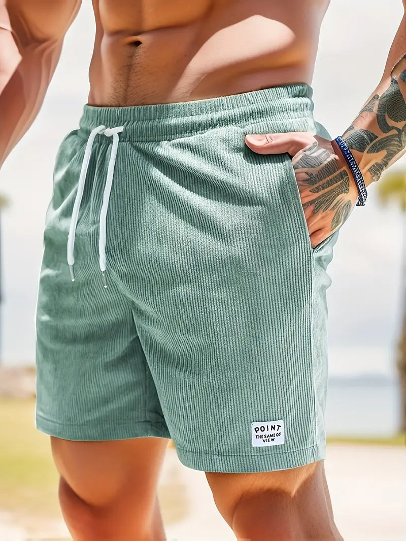 Point™ | Casual Fløjlsshorts Med Snøre og Lommer Til Mænd