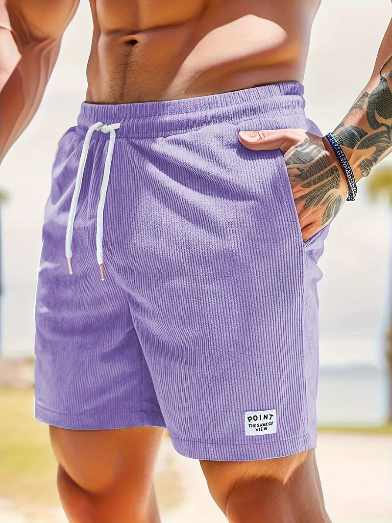 Point™ | Casual Fløjlsshorts Med Snøre og Lommer Til Mænd