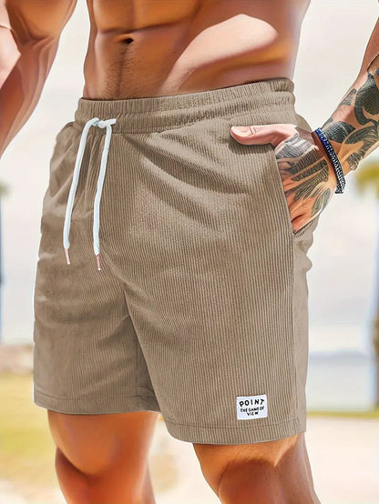 Point™ | Casual Fløjlsshorts Med Snøre og Lommer Til Mænd